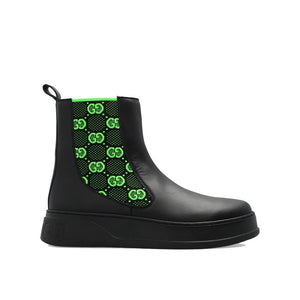 Schwarze Leder-Chelsea-Boots