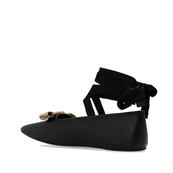 Schwarze Ballerinas aus Kalbsleder