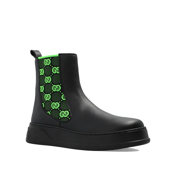 Schwarze Leder-Chelsea-Boots