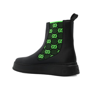 Schwarze Leder-Chelsea-Boots