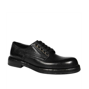 Schwarze Leder-Schnürschuhe und -Derby-Schuhe