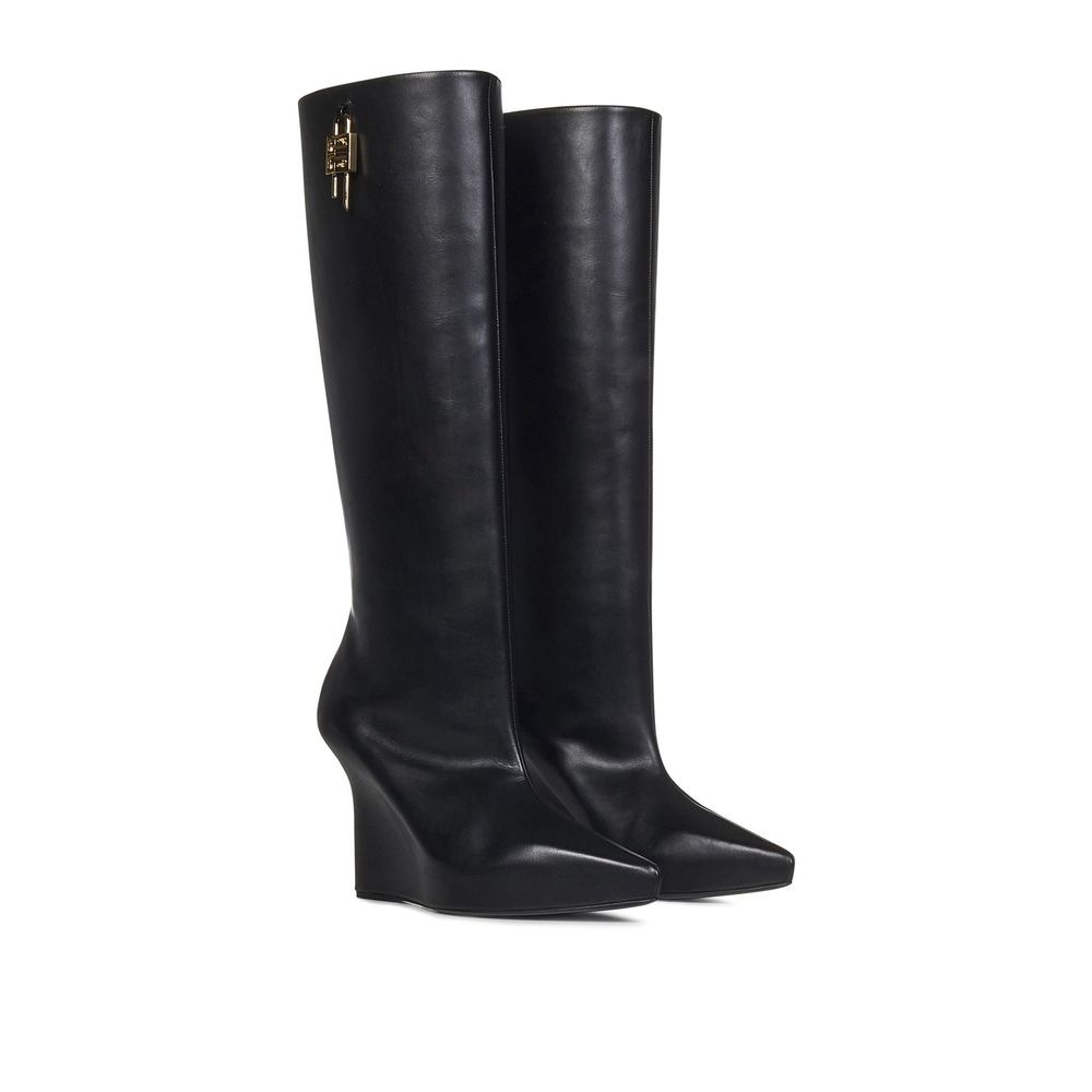 Stiefel aus schwarzem Kalbsleder
