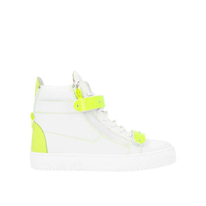 Hochwertige High-Top-Sneaker aus weißem Kalbsleder