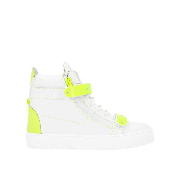 Hochwertige High-Top-Sneaker aus weißem Kalbsleder