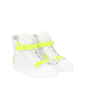 Hochwertige High-Top-Sneaker aus weißem Kalbsleder