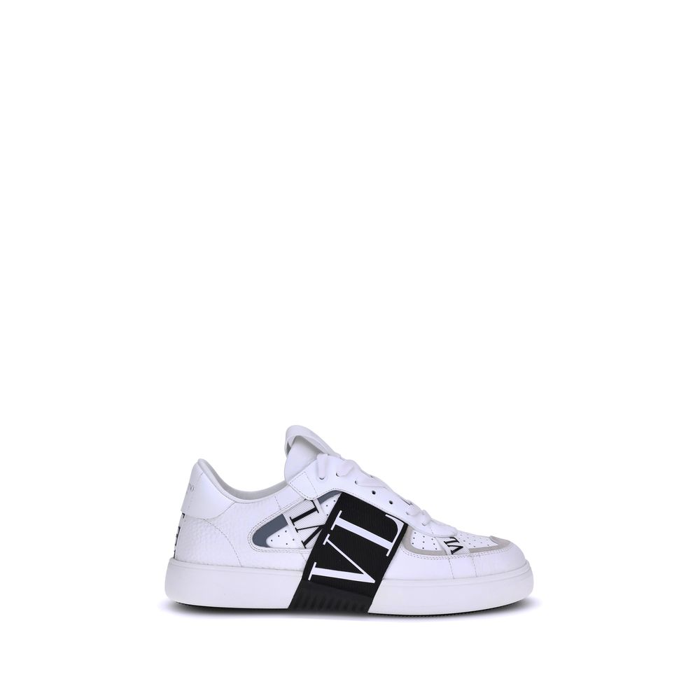 Weiße Gummisohle Sneakers mit niedrigem Schaft