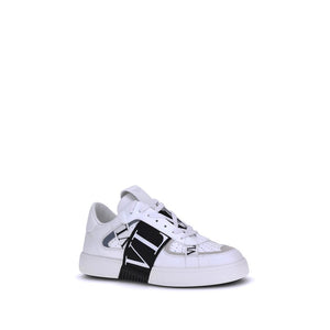Weiße Gummisohle Sneakers mit niedrigem Schaft