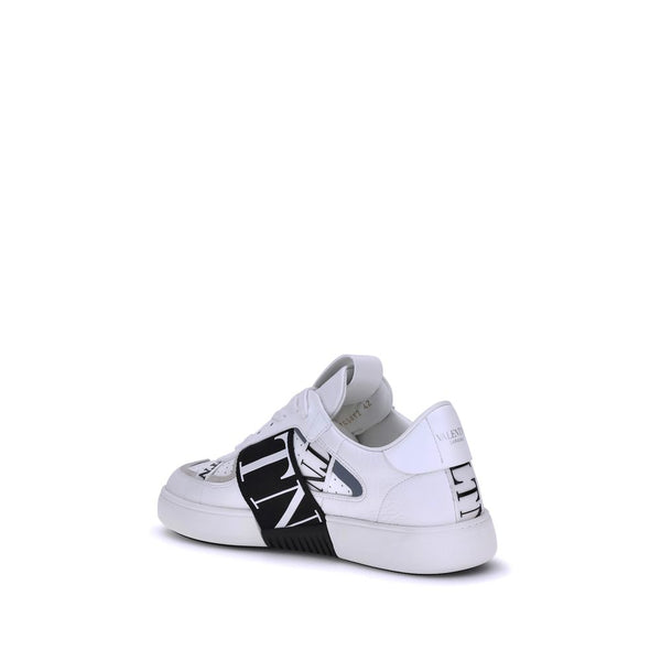 Weiße Gummisohle Sneakers mit niedrigem Schaft