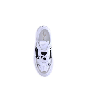 Weiße Gummisohle Sneakers mit niedrigem Schaft