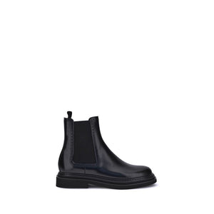 Schwarze Kalbshaut Bos Taurus Chelsea-Stiefel