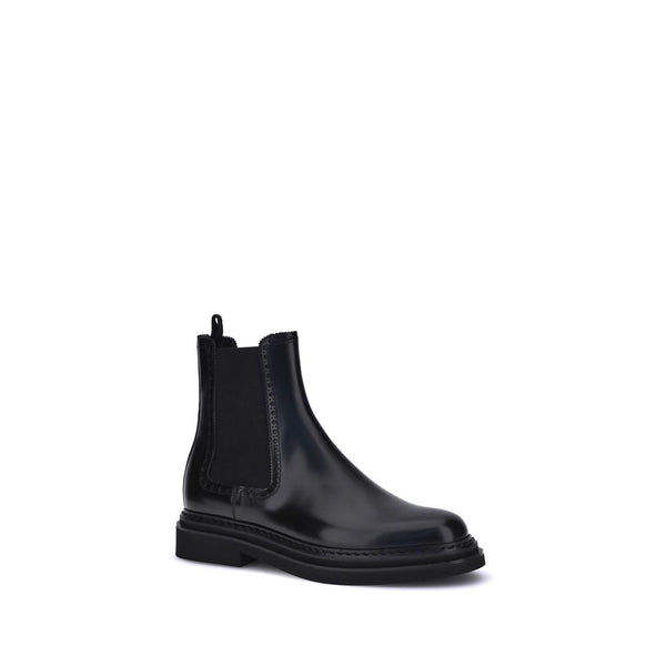Schwarze Kalbshaut Bos Taurus Chelsea-Stiefel