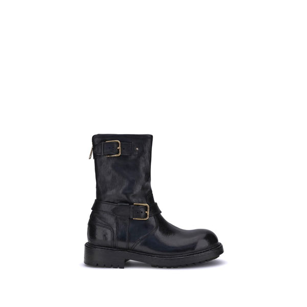 Schwarze Kalbshaut Bos Taurus Schnürstiefel