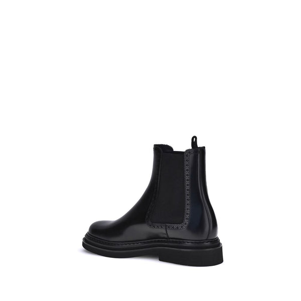 Schwarze Kalbshaut Bos Taurus Chelsea-Stiefel