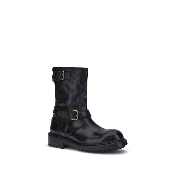 Schwarze Kalbshaut Bos Taurus Schnürstiefel