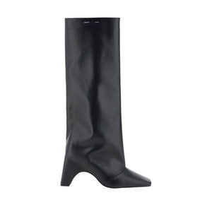 Schwarze Kalbshaut Bos Taurus High-Heel-Stiefel