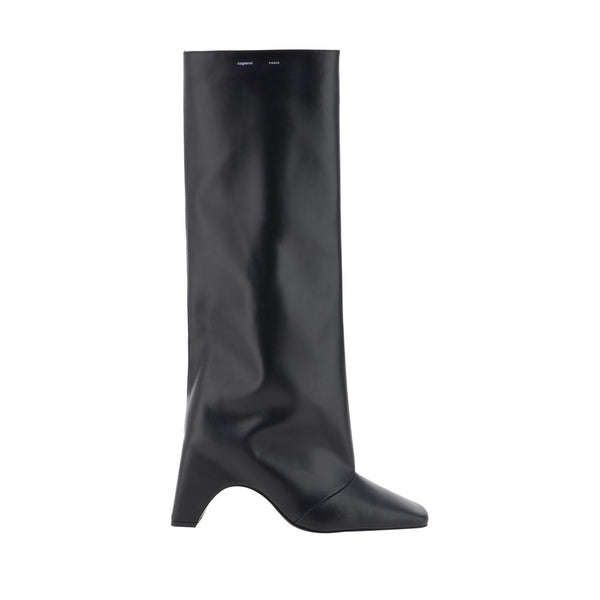 Schwarze Kalbshaut Bos Taurus High-Heel-Stiefel