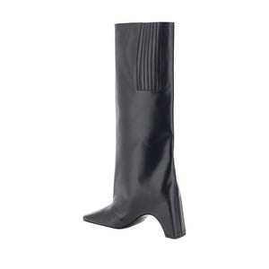 Schwarze Kalbshaut Bos Taurus High-Heel-Stiefel