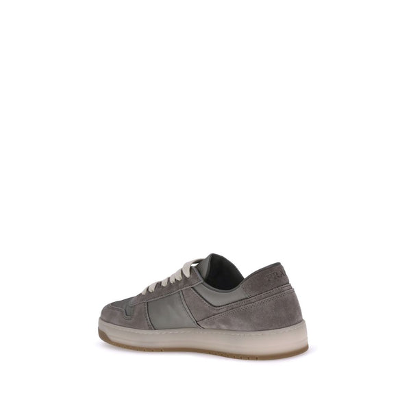 Graue Kalbshaut Bos Taurus Low-Top Sneaker