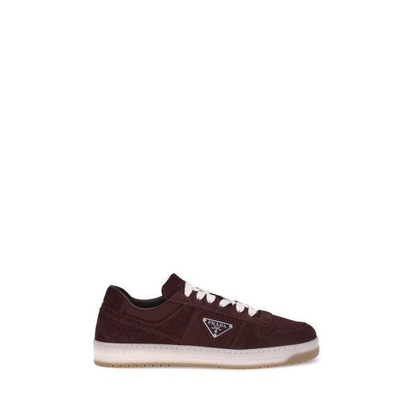 Bordeauxrote Kalbshaut Bos Taurus Sneakers mit niedrigem Schaft