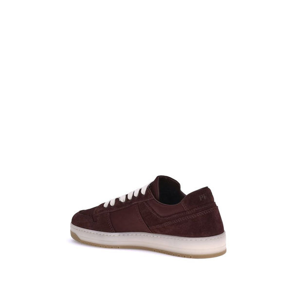 Bordeauxrote Kalbshaut Bos Taurus Sneakers mit niedrigem Schaft