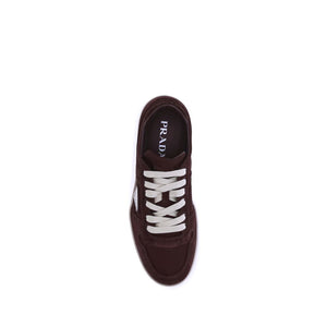 Bordeauxrote Kalbshaut Bos Taurus Sneakers mit niedrigem Schaft