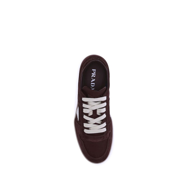 Bordeauxrote Kalbshaut Bos Taurus Sneakers mit niedrigem Schaft
