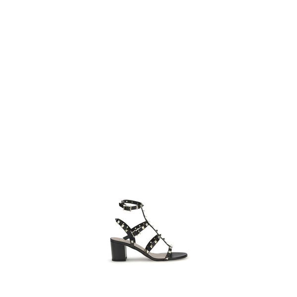 Schwarze Sandalen mit Plateauabsatz aus Kalbsleder Bos Taurus