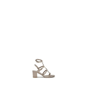 Beige Sandalen mit Plateauabsatz aus Kalbsleder Bos Taurus