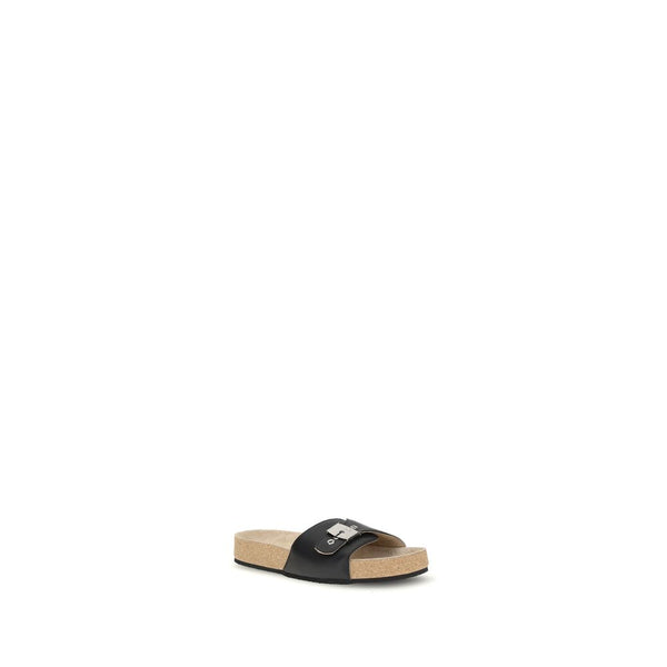Schwarze Kalbsleder Bos Taurus Sandalen