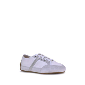 Weiße Gummisohle Sneakers mit niedrigem Schaft