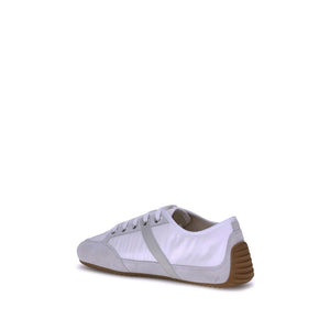 Weiße Gummisohle Sneakers mit niedrigem Schaft