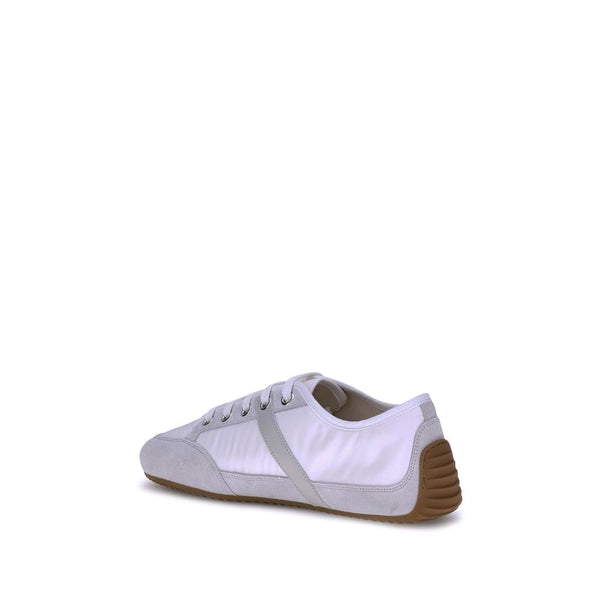 Weiße Gummisohle Sneakers mit niedrigem Schaft