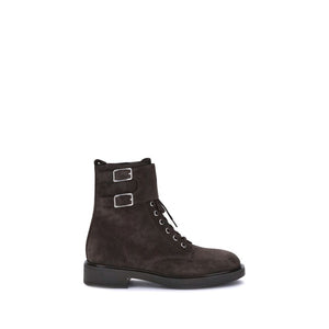 Schwarze Stiefel aus Kalbsleder mit Schnürung, Bos Taurus