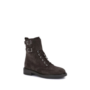 Schwarze Stiefel aus Kalbsleder mit Schnürung, Bos Taurus