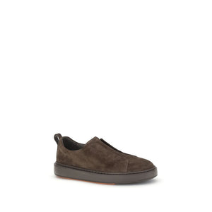 Braune Kalbshaut Bos Taurus Low-Top Sneaker