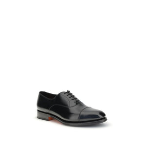 Schwarze Kalbshaut Bos Taurus Oxford- und Derby-Schuhe