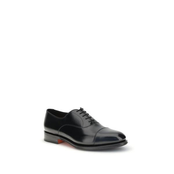 Schwarze Kalbshaut Bos Taurus Oxford- und Derby-Schuhe