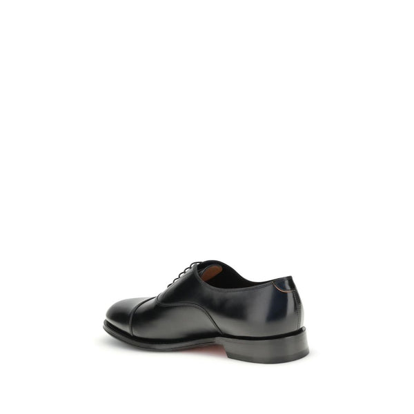 Schwarze Kalbshaut Bos Taurus Oxford- und Derby-Schuhe
