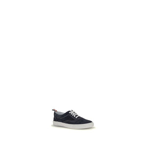 Dunkelblaue Kalbshaut Bos Taurus Sneakers mit niedrigem Schaft