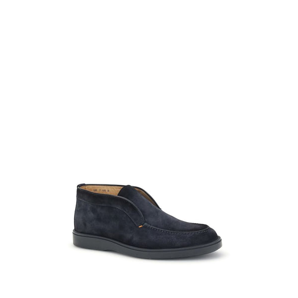 Dunkelblaue Kalbshaut Bos Taurus Slip-On Loafer