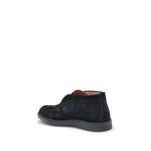 Dunkelblaue Kalbshaut Bos Taurus Slip-On Loafer