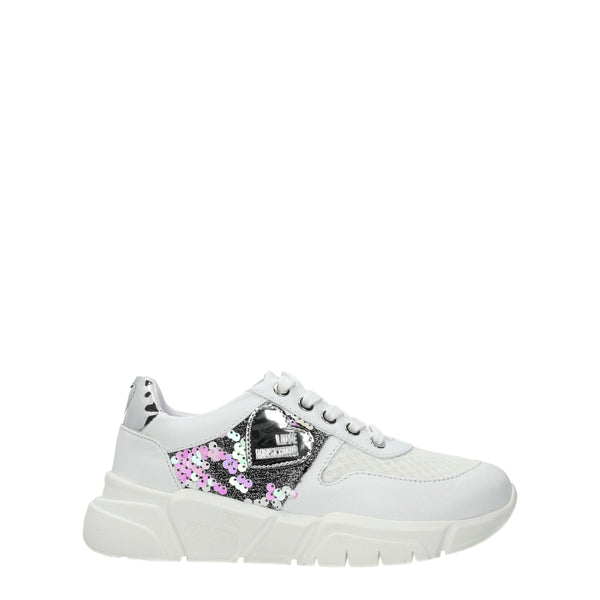 Chunky Sneakers aus weißem Stoff