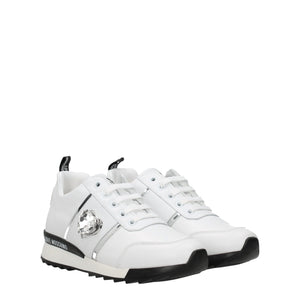 Weiße Leder-Sneaker mit niedrigem Schaft