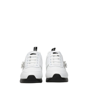 Weiße Leder-Sneaker mit niedrigem Schaft