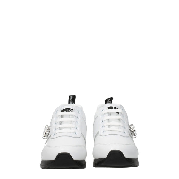 Weiße Leder-Sneaker mit niedrigem Schaft