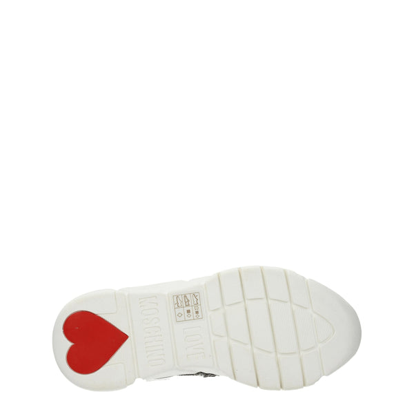 Chunky Sneakers aus weißem Stoff