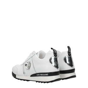 Weiße Leder-Sneaker mit niedrigem Schaft