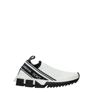 Chunky Sneakers aus weißem Stoff