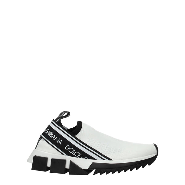 Chunky Sneakers aus weißem Stoff