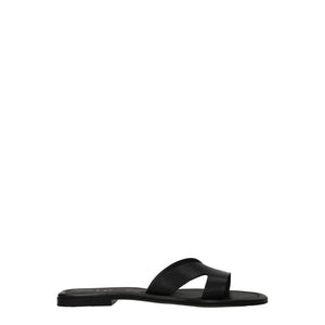Elegante Leder-Hausschuhe in Schwarz
